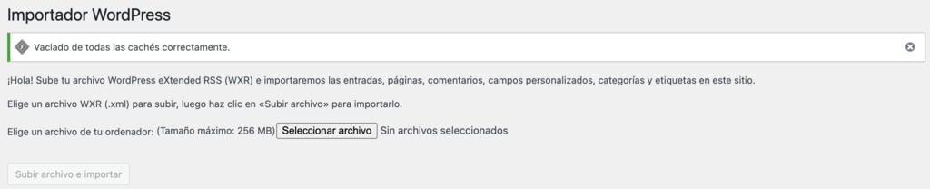 Importador de WordPress