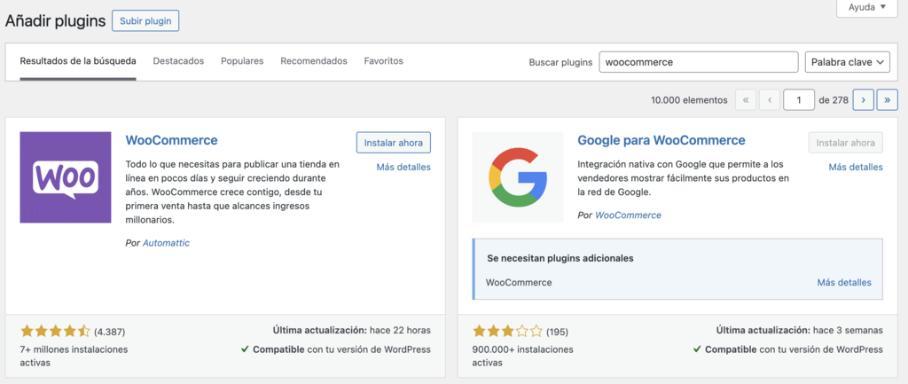 A&ntilde;adir plugins en WP