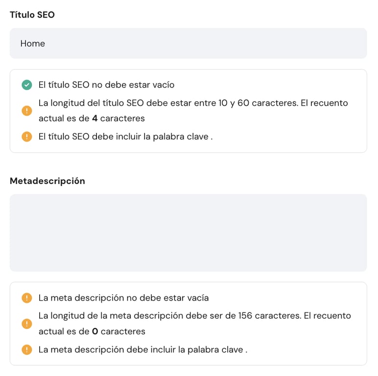 Ajustes SEO del Creador de Hostinger
