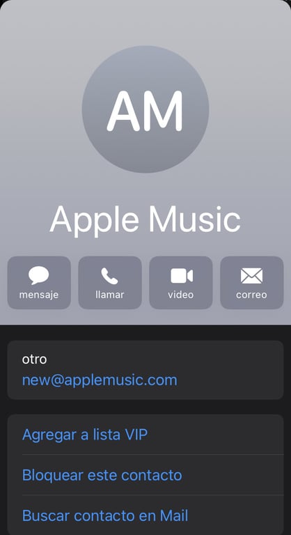 Opci&oacute;n de Bloquear contacto en dispositivo Apple