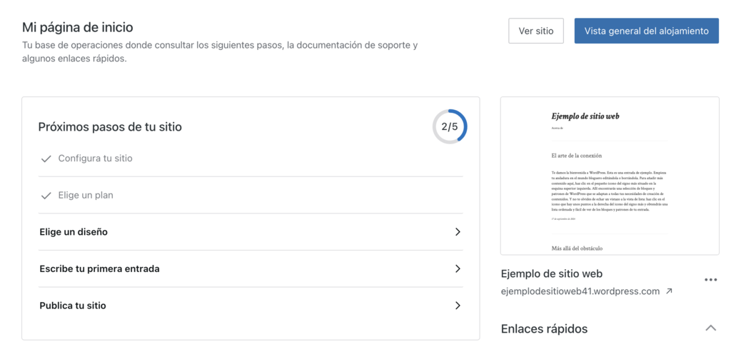 Lista de comprobación de sitio en WordPress.com