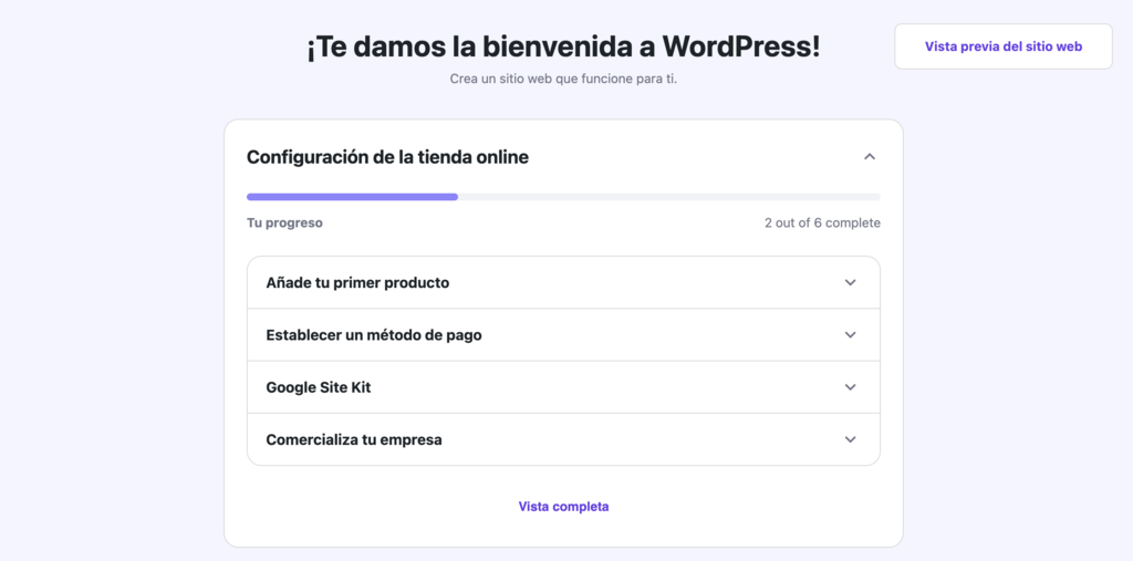 Lista de comprobaci&oacute;n de WooCommerce