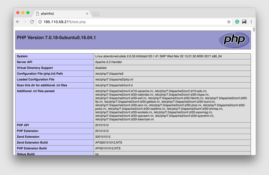 Versi&oacute;n PHP de Ubuntu