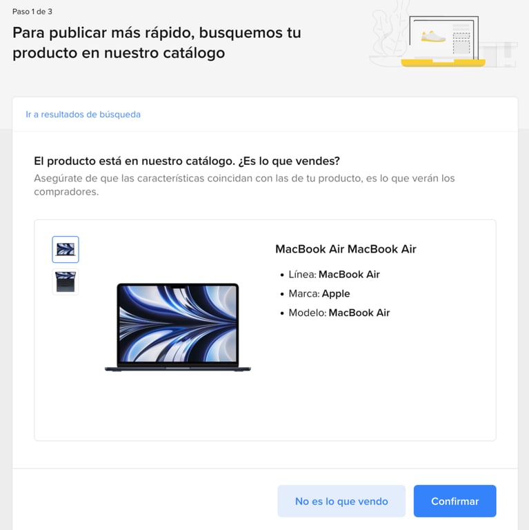 Cuadro de producto de Mercado Libre