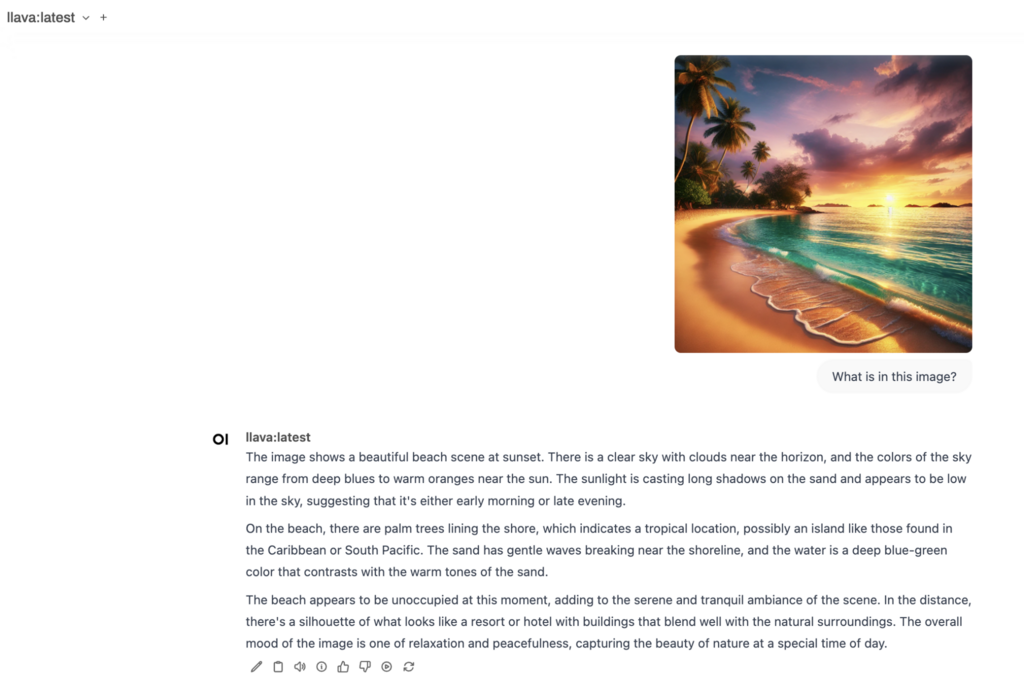 Ejemplo de uso del panel LlaVa en WebUI