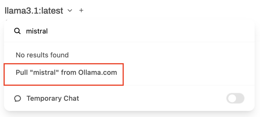 Panel de selección de modelos en WebUI