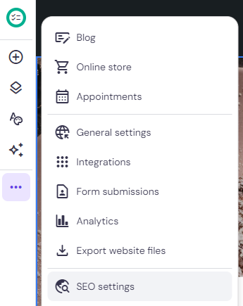 Configuración SEO en el constructor de sitios Hostinger