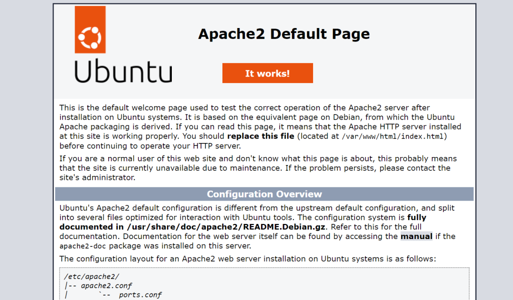 Sitio web de Apache