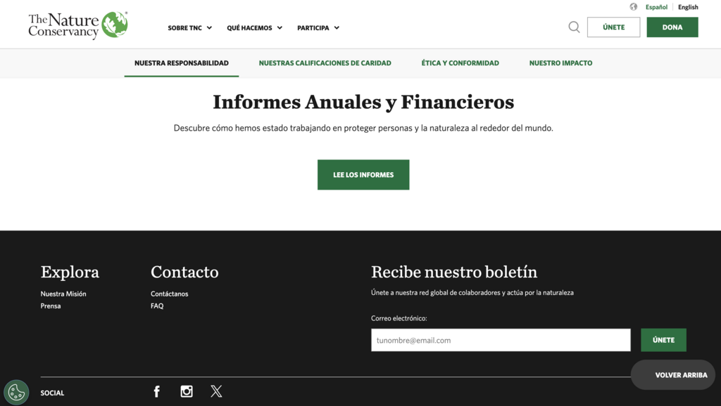 Secci&oacute;n de bolet&iacute;n de The Nature Conservancy