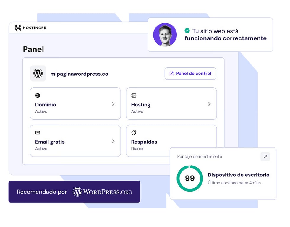 Sitio web de WordPress Hostinger