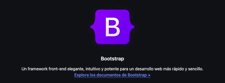 Captura de pantalla del logo y la descripci&oacute;n del repositorio de GitHub Bootstrap.