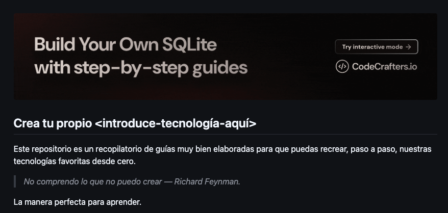 Logo y descripci&oacute;n del repositorio de GitHub build-your-own-X