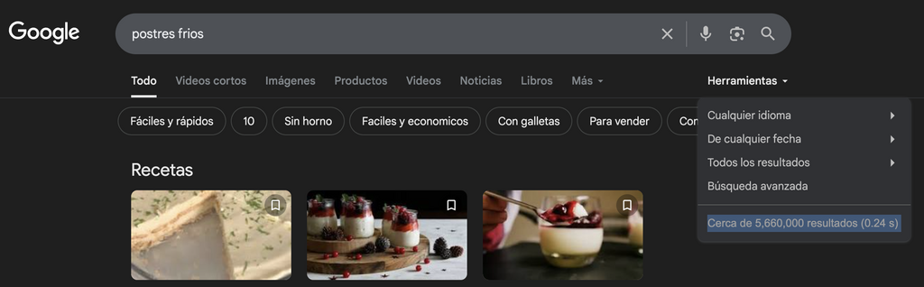 Ejemplo de b&uacute;squeda en Google