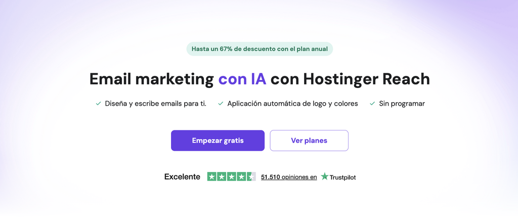 Página web de Hostinger Reach