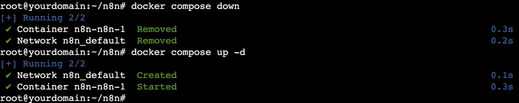 Terminal Docker Compose up 