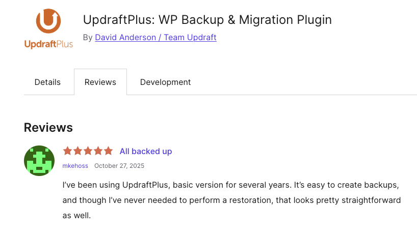 Rese&ntilde;a del plugin UpdraftPlus para WordPress