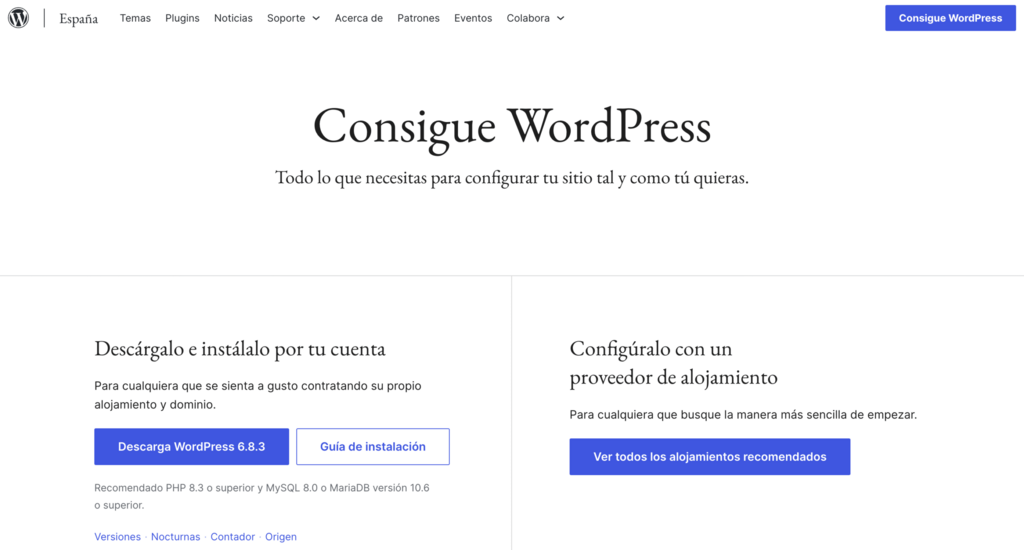 Consigue WordPress