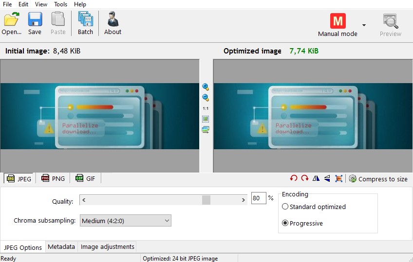 Imagen comprimida en RIOT