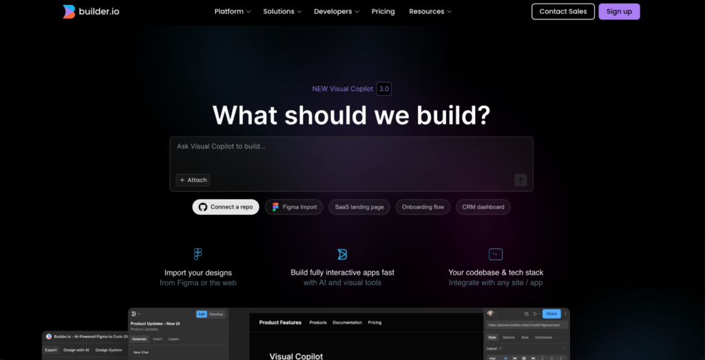 P&aacute;gina de inicio de Visual Copilot