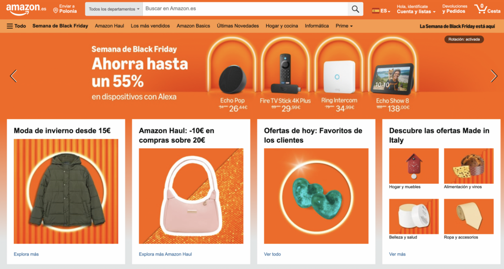 Sitio web de Amazon Espa&ntilde;a