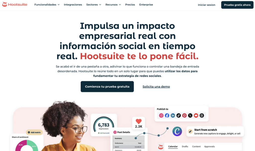 Sitio web de Hootsuite