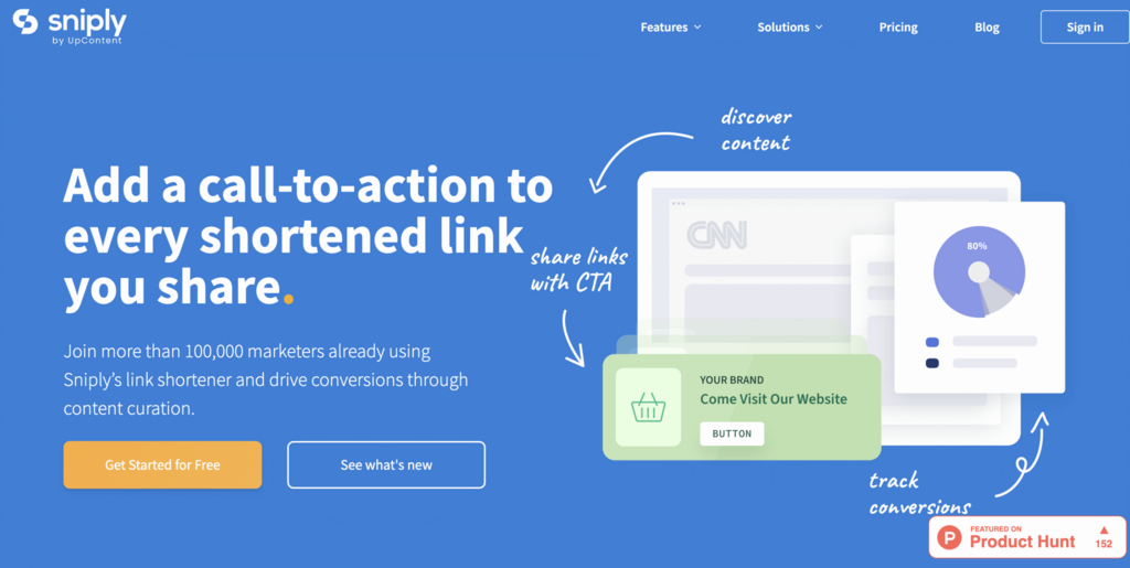 Página de inicio de Sniply