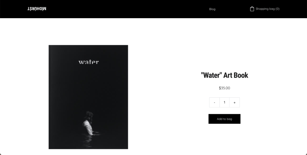Ejemplo de página de tienda en una plantilla de Hostinger Website Builder