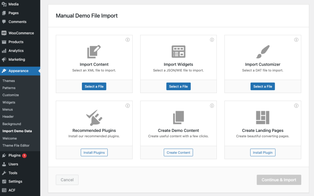Configuraci&oacute;n de importaci&oacute;n de demostraci&oacute;n manual en Reykjavik