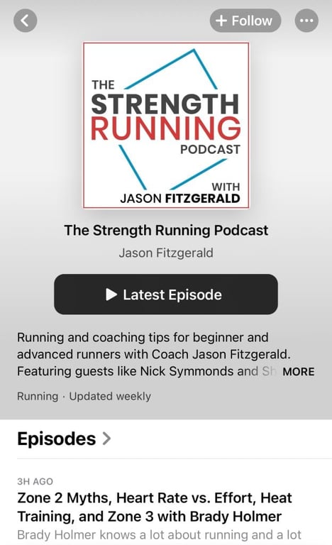 La p&aacute;gina de inicio de Strength Running Podcast en Apple Podcastsv