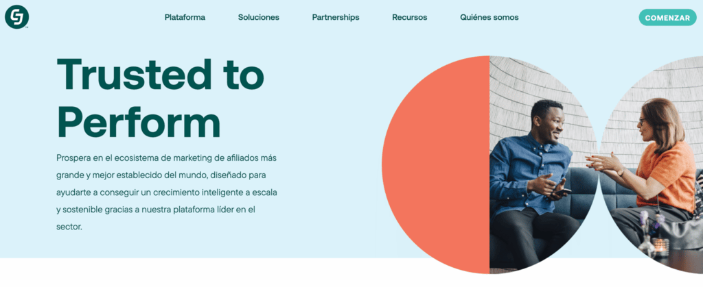 Página de inicio de CJ Affiliate