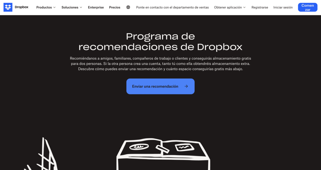 Programa de referencias de Dropbox: invita a tus amigos a Dropbox y gana m&aacute;s espacio de almacenamiento.