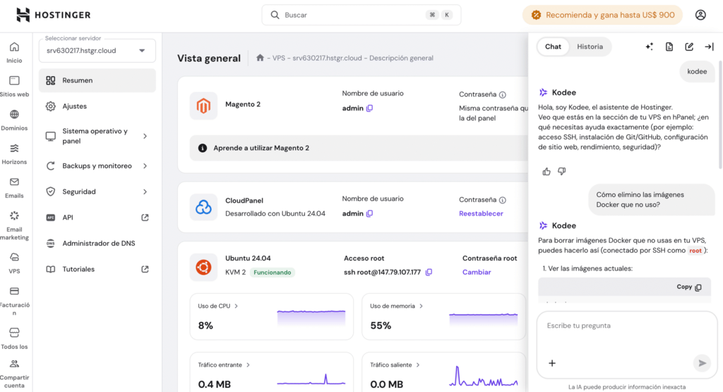Uso de Kodee para solicitar la eliminación de imágenes Docker no utilizadas