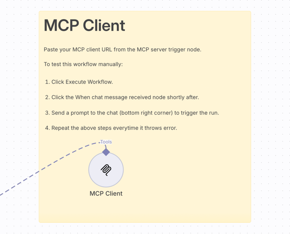 Nota adhesiva de n8n para comentarios del flujo de trabajo.