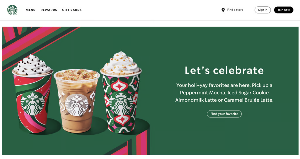 Página de Starbucks