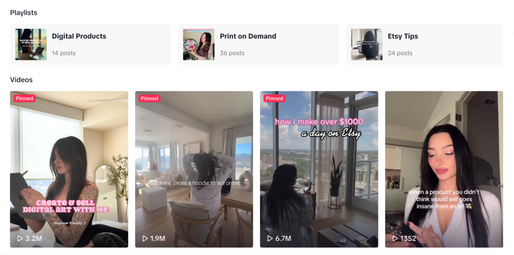 página de TikTok de moneywithmak