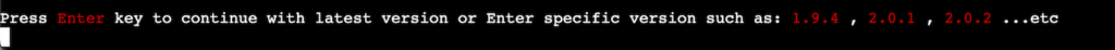 Selecci&oacute;n de la versi&oacute;n de CyberPanel durante la instalaci&oacute;n