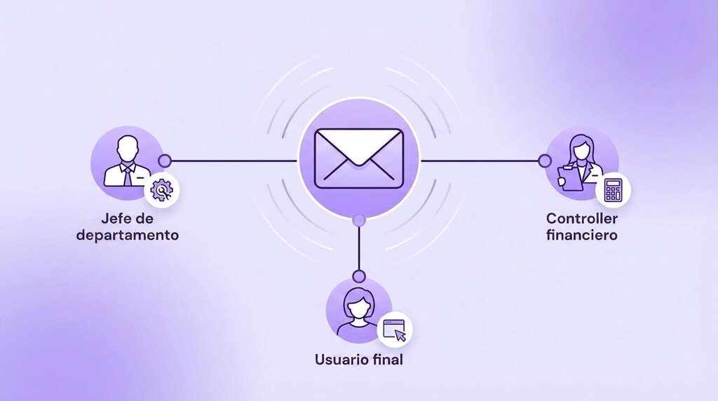 Esquema general de los roles de usuario en email marketing