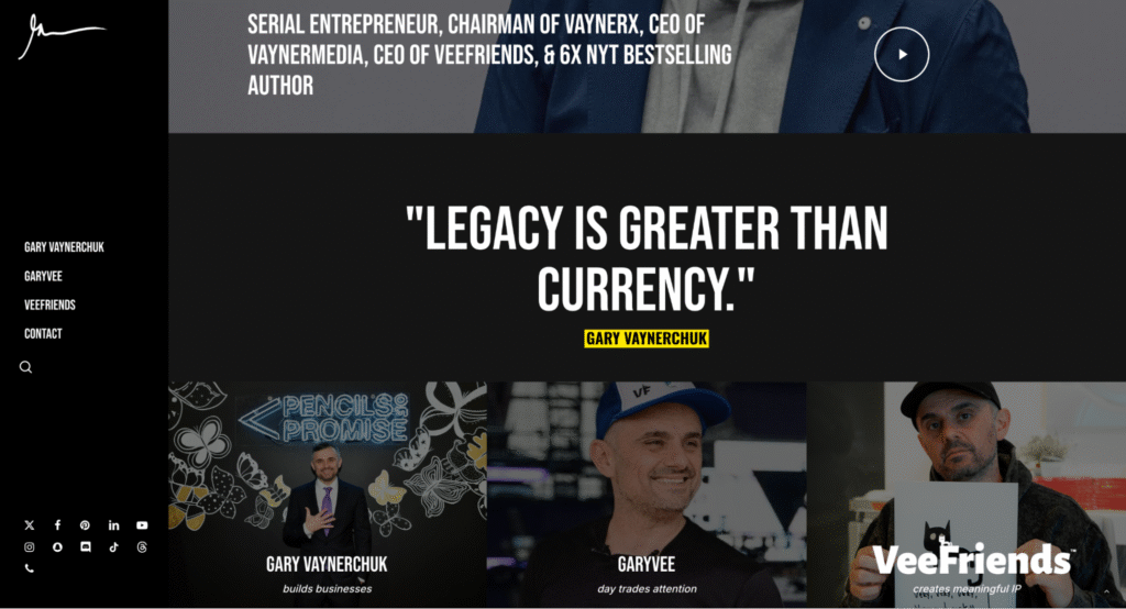 Sitio web personal de Gary Vaynerchuk