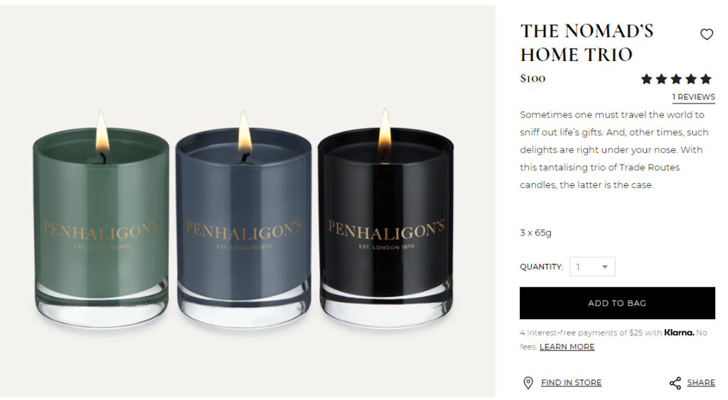 Un ejemplo de velas artesanales para vender online