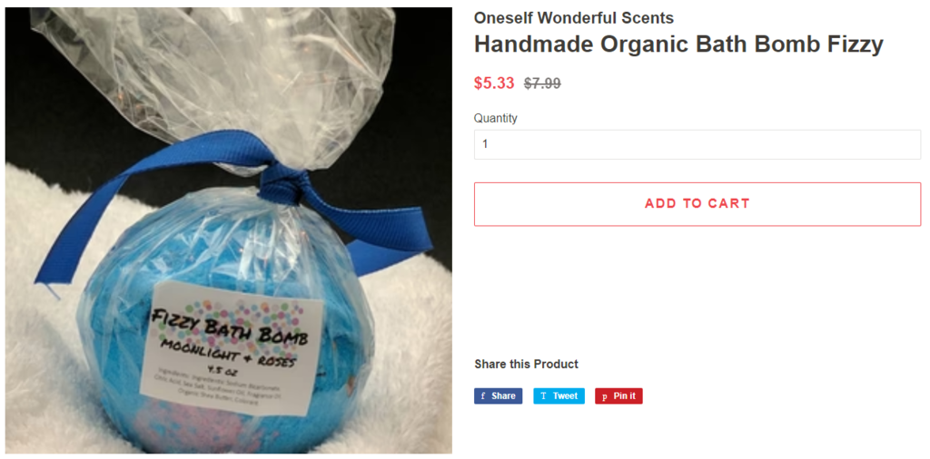 Un ejemplo de bombas de ba&ntilde;o artesanales para vender online