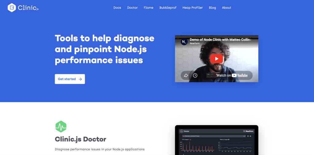 Página de inicio de Clinic.js