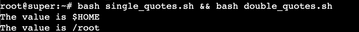 Una variable de Bash devuelve distintos valores según las comillas utilizadas