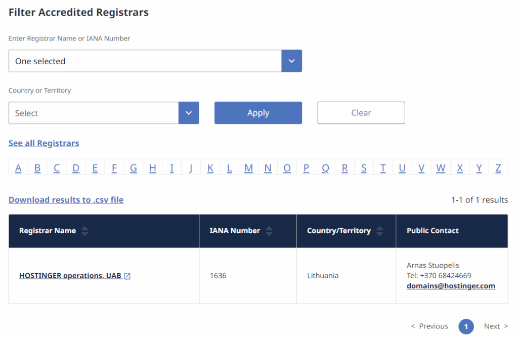 Registrador acreditado por la ICANN