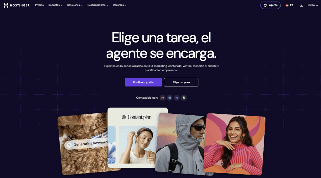 Página de Hostinger Agents