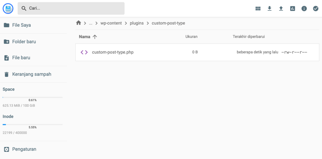 File plugin PHP kustom yang berada di dalam folder plugin website