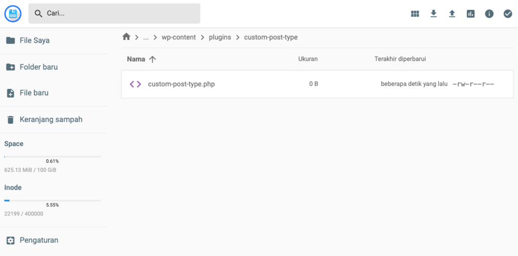 File plugin PHP kustom yang berada di dalam folder plugin website