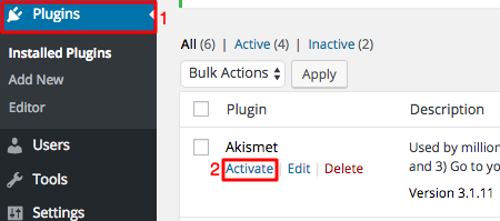 Aktivasi Akismet WordPress