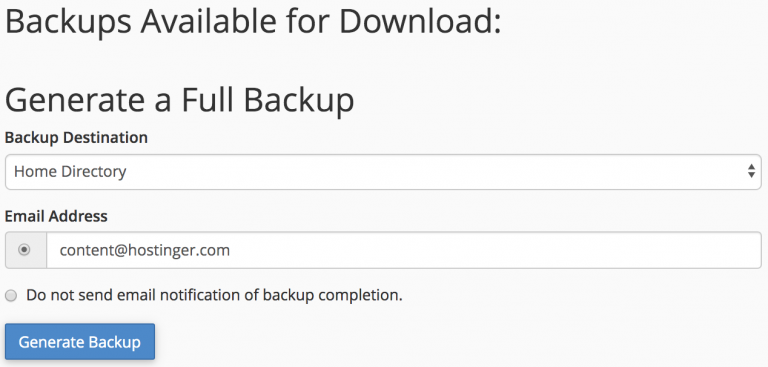 Buat full backup