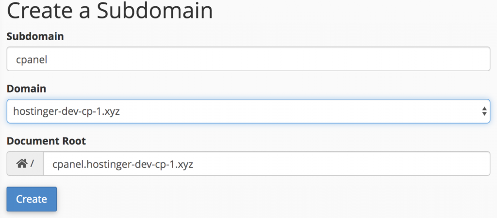 Buat subdomain