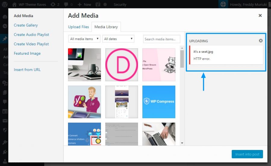 WordPress HTTP error terjadi ketika gambar diupload